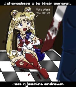Rating: Explicit Score: 0 Tags: 1girls bishoujo_senshi_sailor_moon blonde_hair blood blue_eyes breasts caramel-kitteh censored clothing female panties rule34 sailor_moon skirt small_breasts usagi_tsukino wound User: bunchy7s