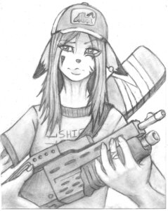 Rating: Safe Score: 0 Tags: anthro baseball_cap biped canid canine clothed clothing dipstick_ears e621 ear_markings ear_piercing ellis_(left_4_dead) female fox fur greyscale gun hair hand_wraps hat headgear headwear hi_res holding_gun holding_object holding_ranged_weapon holding_weapon humanoid_hands left_4_dead_(series) looking_at_viewer mammal markings monochrome multicolored_ears nails piercing ranged_weapon shirt shotgun simple_background sketch solo standing topwear valve valve_corporation weapon white_background winrarh wraps User: bunchy7s