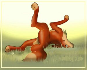 Rating: Explicit Score: 0 Tags: 2012 5:4 anus canid canine digital_media_(artwork) dipstick_tail e621 female feral fox fur genitals grass looking_at_viewer looking_back lying mammal markings on_back outside plant red_body red_fur solo tail tail_markings tuke vulva User: bunchy7s