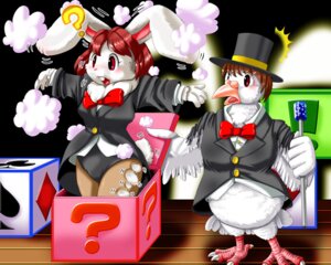 Rating: Safe Score: 0 Tags: 4_toes 5:4 ?_block anisodactyl anthro avian avian_feet beak bird bottomwear bow_(feature) bow_tie cere_(anatomy) claws clothing columbid dove duo e621 edmol feathered_wings feathers feet female lagomorph leporid magic magic_trick magician male mammal pants question_mark rabbit shirt teeth toes topwear transformation wand wings User: bunchy7s