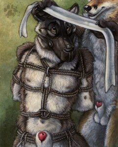 Rating: Explicit Score: 0 Tags: anthro blindfold blotch bondage canine fox fur furry furry_only gay male muzzle penis rope rule34 sheath User: bunchy7s