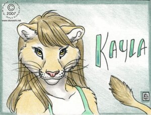 Rating: Safe Score: 0 Tags: 2007 anthro brown_hair character_badge_(artwork) clothing e621 english_text felid female hair kacey kayla_(thesonicgod) lion long_hair mammal pantherine shirt simple_background solo tail tail_tuft tank_top text thesonicgod topwear tuft yellow_eyes User: bunchy7s