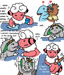 Rating: Safe Score: 0 Tags: alternate_color blue_body bovid brown_body brown_eyes brown_fur caprine comic comic_sans container cup dialogue e621 english_text eyewear feral flaaffy fur furniture generation_1_pokemon generation_2_pokemon generation_3_pokemon goggles green_eyes group guil_bunny_(artist) heart_symbol holding_container holding_cup holding_object kishin_the_nidoran kissing lever male male/male mammal multiple_scenes nidoran nidoran♂ nintendo phanpy pink_body pokemon pokemon_(species) proboscidean rag rodent simple_background table text tongue tongue_out trap_(contrivance) trap_door white_background zigzagoon User: bunchy7s