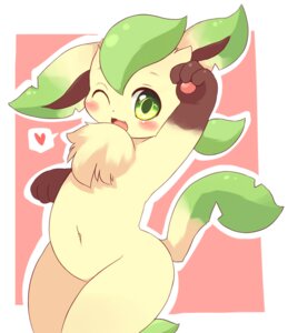 Rating: Safe Score: 0 Tags: akitaka ambiguous_gender anthro anthrofied belly blush chest_tuft e621 eeveelution fur generation_4_pokemon green_eyes heart_symbol leaf leaf_tail leafeon navel nintendo one_eye_closed pokemon pokemon_(species) pokemorph slightly_chubby solo tail tongue tuft unavailable_at_source wink User: bunchy7s