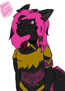 Rating: Questionable Score: 0 Tags: anthro armband black_body black_fur bottomwear clothing digital_media_(artwork) e621 ear_piercing female fur hair half-length_portrait midriff piercing pink_eyes pink_hair portrait rags seren_leona_sierra serentheneonwolf solo star tattoo topwear yellow_bottomwear yellow_clothing yellow_topwear User: bunchy7s