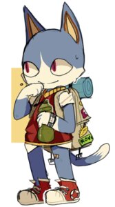 Rating: Safe Score: 0 Tags: 4_fingers animal_crossing anthro backpack band-aid bandage big_eyes big_head biped blue_body blue_fur bodily_fluids bottle clock clothing container dipstick_tail domestic_cat e621 felid feline felis fingers footwear fur gloves_(marking) hibrid56 holding_bottle holding_container holding_object male mammal markings multicolored_tail nintendo pink_eyes rolled_up_sleeves rover_(animal_crossing) shirt shoes simple_background smile sneakers solo standing sweat sweater sweater_vest tail tail_markings toony topwear vest watch water white_background white_body white_fur wristwatch User: bunchy7s