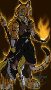 Rating: Safe Score: 0 Tags: anthro armor bracers clothing e621 felid fire frostwyrm102 gauntlets gloves glowing hair halberd handwear hi_res long_hair male mammal melee_weapon pantherine polearm shin_guards solo stripes tail tiger topwear tora_(frostwyrm102) vest weapon User: bunchy7s