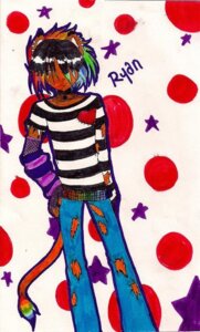Rating: Safe Score: 0 Tags: abstract_background alternative_fashion anthro belt black_hair bottomwear clothed clothing collar dezi e621 felid fishnet_clothing front_view fully_clothed fur glamfur gloves hair hair_over_eyes hand_on_hip handwear lion male mammal multicolored_hair orange_body orange_fur pantherine pants rainbow_hair ryanv scene_(fashion) short short_hair simple_background solo sparklefur tail tail_tuft torn_clothing tuft User: bunchy7s