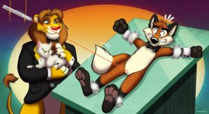 Rating: Questionable Score: 0 Tags: 007 anthro bdsm black_tie_(suit) bondage bottomless bound bow_(feature) bow_tie canid canine clothed clothing dante_(brokkentwolf) dipstick_tail domestic_cat e621 felid feline felis feral fox group james_bond laser lion male mammal markings marymouse pantherine roger_(brokkentwolf) size_difference suit tail tail_markings tail_tuft tuft villainous User: bunchy7s