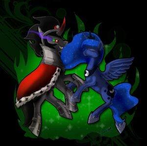 Rating: Safe Score: 0 Tags: 2012 armor black_hair cape clothing crown cutie_mark duo e621 equid equine eye_mist eyes_closed fangs feathered_wings feathers female feral flying friendship_is_magic hair hasbro headgear horn jewelry king_sombra_(mlp) magic male mammal moon my_little_pony mythological_creature mythological_equine mythology necklace princess_luna_(mlp) pupils quadruped red_eyes signature slit_pupils smoking_eyes tail teeth unicorn winged_unicorn wings xxmoonwish User: bunchy7s