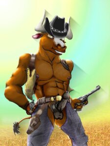 Rating: Explicit Score: 0 Tags: 3:4 abs animal_genitalia anthro balls biceps biped black_balls black_penis bottomwear bovid bovine brown_body brown_eyes brown_fur cattle chaps clothed clothing cowboy cowboy_hat e621 erection felixspeagel fur genitals grin gun handgun hat headgear headwear horn male mammal muscular muscular_anthro muscular_male nipples pants partially_clothed pecs penis pinup pose presenting ranged_weapon revolver sheath smile solo standing tail tail_tuft teeth topless tuft vein weapon wild_west User: bunchy7s