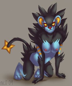 Rating: Questionable Score: 0 Tags: 2009 anthro anthrofied breasts crawling e621 felid female generation_4_pokemon luxray mammal nic0 nintendo nipples nude pokemon pokemon_(species) pokemorph red_nose solo tail yellow_eyes User: bunchy7s
