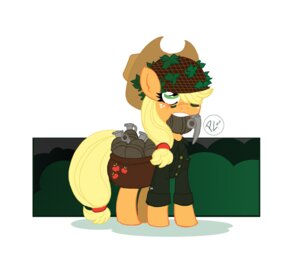 Rating: Safe Score: 0 Tags: 2011 applejack_(mlp) armor camo clothing e621 earth_pony equid equine explosives female feral friendship_is_magic greenwiggly grenade hair hasbro headgear helmet horse mammal military my_little_pony pony quadruped simple_background solo tail uniform weapon white_background User: bunchy7s