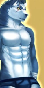Rating: Questionable Score: 0 Tags: 2013 abs anthro athletic bandage biceps big_muscles biped black_nose blue_body blue_clothing blue_fur blue_underwear boxer_briefs bulge bunic canid canine canis clothed clothing e621 fur hi_res looking_at_viewer male mammal muscular muscular_anthro muscular_male pecs pose scar simple_background solo standing topless underwear white_body white_fur wolf yellow_background yellow_eyes User: bunchy7s