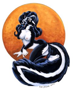 Rating: Questionable Score: 0 Tags: 2006 amber_eyes anthro biped black_body black_fur black_hair breasts butt e621 female fur hair jessica_(xianjaguar) long_hair looking_at_viewer lying mammal mephitid nipples nude on_side pink_nose pinup pose signature simple_background skunk solo striped_skunk stripes tail white_background white_body white_fur xianjaguar User: bunchy7s
