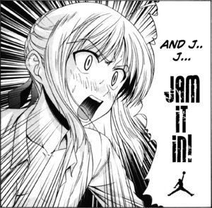 Rating: Questionable Score: 0 Tags: ahoge air_jordan artoria_pendragon english_text fate/stay_night fate_(series) female monochrome rule34 solo speech_bubble text User: bunchy7s