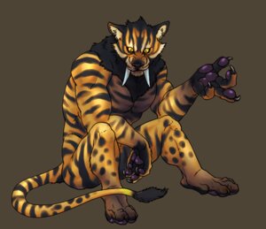 Rating: Safe Score: 0 Tags: abs anthro biceps biped black_body black_fur black_hair black_nose brown_background brown_body brown_fur claws e621 fangs felid fur gweek hair looking_at_viewer male mammal markings muscular muscular_anthro muscular_male nude orange_body orange_fur pass pawpads paws pecs pose prehistoric_species saber-toothed_tiger sabertooth_(anatomy) simple_background sitting solo spots stripes tail teeth toe_claws tusks yellow_body yellow_eyes yellow_fur User: bunchy7s