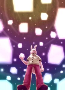 Rating: Safe Score: 0 Tags: 5_fingers anthro biped bottomwear clothed clothing cube_(object) e621 fingers fist footwear front_view fully_clothed fur hi_res holding_object lagomorph leporid long_ears low-angle_view male mammal pants pink_body pink_fur rabbit red_eyes shirt shoes sky_gomi solo standing topwear User: bunchy7s