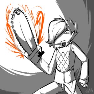 Rating: Safe Score: 0 Tags: 1:1 chainsaw e621 fire greyscale human looking_at_viewer low_res male mammal mewdles monochrome not_furry power_tool solo spot_color tools User: bunchy7s