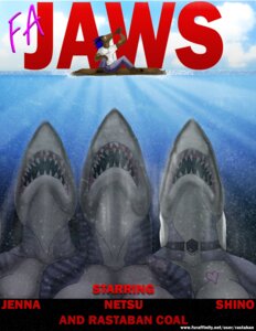 Rating: Questionable Score: 0 Tags: 2010 aquatic breasts comic cover dragon drinking e621 english_text female fish group hi_res jaws_(film) jenna_(dragoness_jenna) male mythological_creature mythological_scalie mythology netsu non-mammal_breasts parody rastaban_coal rastaban_coal_(character) scalie shark shinozaki teeth text underwater universal_studios url water User: bunchy7s
