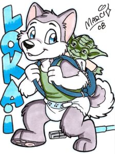 Rating: Safe Score: 0 Tags: 2008 ageplay anthro canid canine canis character_badge_(artwork) clean_diaper clothed clothing diaper domestic_dog e621 husky infantilism lokai male mammal marci_mcadam nordic_sled_dog roleplay solo spitz star_wars tail wearing_diaper white_diaper User: bunchy7s