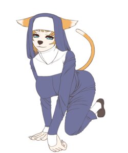 Rating: Questionable Score: 0 Tags: 5:6 all_fours anthro big_breasts black_nose blue_eyes breasts clothed clothing e621 feet felid female hair hi_res hyoushi_maigo looking_at_viewer mammal nun orange_hair pinup plantigrade pose simple_background small_feet solo tail white_background User: bunchy7s