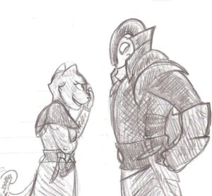 Rating: Safe Score: 0 Tags: anthro armor asotil duo e621 embarrassed felid female human katia_managan khajiit male mammal microsoft prequel_adventure scarethedaisies sketch tail the_elder_scrolls User: bunchy7s