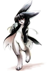 Rating: Questionable Score: 0 Tags: 3_toes anthro biped black_hair bottomless clothed clothing coat e621 featureless_crotch feet front_view fur hair hisoka_(artist) lagomorph leporid long_ears male mammal on_one_leg open_clothing open_mouth rabbit red_eyes simple_background solo standing toes topwear white_background white_body white_fur User: bunchy7s