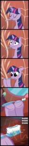 Rating: Questionable Score: 0 Tags: after_brushie brush brushie_brushie_brushie comic consequences e621 equid equine female feral friendship_is_magic fur hair hasbro hi_res horn long_image mammal multicolored_hair my_little_pony mythological_creature mythological_equine mythology purple_body purple_fur purple_hair tall_image toothbrush twilight_sparkle_(mlp) two_tone_hair unicorn unknown_artist whimper User: bunchy7s