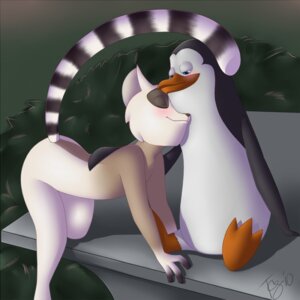 Rating: Questionable Score: 0 Tags: 1:1 adelie_penguin ambiguous_gender anthro avian bent_over bird blue_eyes blush brush-tailed_penguin dreamworks duo e621 eyes_closed half-closed_eyes king_julien kowalski_(madagascar) lemur love madagascar_(series) male mammal markings narrowed_eyes penguin plant primate ring-tailed_lemur ring_(marking) ringed_tail shrub sitting strepsirrhine striped_markings striped_tail stripes tail tail_markings tsuyagami User: bunchy7s
