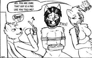 Rating: Explicit Score: 0 Tags: anthro ball_gag bdsm bondage bound dialogue domestic_cat e621 electronics emoji english_text felid feline felis female gag gagged game_console group imminent_rape imminent_sex jed jedader joypad male mammal monochrome name_drop name_in_dialogue nintendo nintendo_ds nintendo_ds_family nude pantherine pro speech_bubble tape text trio tydrian User: bunchy7s
