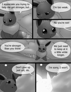 Rating: Safe Score: 0 Tags: bodily_fluids canid canine comic crying dialogue digital_drawing_(artwork) digital_media_(artwork) e621 eevee english_text evolution evolution_(transformation) fangs female feral generation_1_pokemon glowing greyscale happy hi_res male mammal monochrome nintendo outside pokemon pokemon_(species) quadruped shaded sibling_(lore) soft_shading speech_bubble tderek99 tears teeth text transformation User: bunchy7s