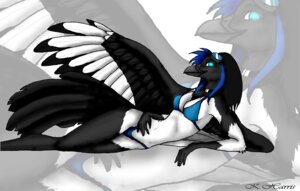 Rating: Questionable Score: 0 Tags: anthro avian beak bikini biped bird blowup_background blue_eyes clothed clothing corvid e621 eurasian_magpie eyewear feathered_wings feathers female glowing glowing_eyes goggles holarctic_magpie lying magpie_(corvid) oscine passerine reclining simple_background skimpy solo swimwear two-piece_swimsuit unknown_artist white_background wings User: bunchy7s
