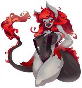 Rating: Questionable Score: 0 Tags: anthro big_breasts bikini breasts chest_tuft clothing crossed_legs curly_hair e621 female fur grey_body grey_fur hair hand_on_hip hi_res long_hair looking_at_viewer nipple_outline nipples one-piece_swimsuit red_eyes red_hair sling_bikini slugbox solo swimwear tuft two-piece_swimsuit unknown_species User: bunchy7s