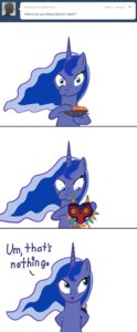 Rating: Safe Score: 0 Tags: 2014 blue_body blue_eyes blue_fur blue_hair chips_(food) crossover doritos e621 eating equid equine female food friendship_is_magic frito-lay fur hair hasbro hi_res horn majora's_mask majora's_mask_(item) mammal mask my_little_pony mythological_creature mythological_equine mythology nintendo princess_luna_(mlp) solo spilling the_legend_of_zelda unknown_artist winged_unicorn wings User: bunchy7s