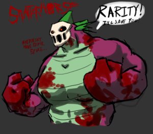 Rating: Questionable Score: 0 Tags: 2011 abs aged_up anthro biceps big_muscles blood bodily_fluids bone bone_mask crossover dialogue digital_media_(artwork) dragon e621 english_text friendship_is_magic gore green_body green_scales grey_background hasbro huge_muscles male mask muscular muscular_anthro muscular_male my_little_pony mythological_creature mythological_scalie mythology parody pecs pose purple_body purple_scales red_eyes samutoka scales scalie simple_background skull skull_mask solo speech_bubble spike_(mlp) splatterhouse terror_mask text User: bunchy7s