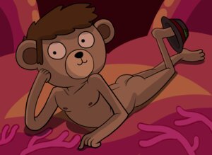 Rating: Questionable Score: 0 Tags: 3_toes 5_fingers :3 adventure_time anthro barefoot bear biped black_nose brown_body brown_fur brown_hair butt cartoon_network cel_shading clothing e621 feet fingers fur hair hat headgear headwear heart_symbol lying male mammal monkeysuit nipples nude on_front party_bear party_pat shaded short_hair smile solo toes toony zombone User: bunchy7s