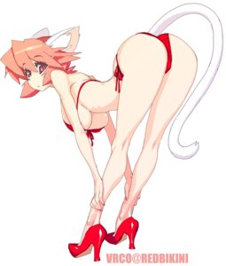 Rating: Questionable Score: 0 Tags: animal_humanoid big_breasts breasts butt cat_humanoid clothing e621 felid felid_humanoid feline feline_humanoid female footwear hi_res high_heels humanoid mammal mammal_humanoid pink_eyes shoes simple_background solo swimwear tail vrkdh white_background User: bunchy7s