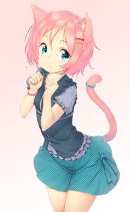 Rating: Safe Score: 0 Tags: accessory adolescent animal_humanoid blue_eyes blush bottomwear bracelet cat_humanoid cat_tail clothing digital_media_(artwork) e621 felid felid_humanoid feline feline_humanoid female hair hair_accessory hairclip humanoid jewelry looking_at_viewer mammal mammal_humanoid parallel_clips pink_hair polka_dots shaded short_hair simple_background skirt solo young zizi_(zz22) User: bunchy7s
