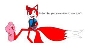 Rating: Questionable Score: 0 Tags: anthro backless_gloves canid canine clothing demordo01 dipstick_tail e621 english_text feet fingerless_gloves fire_island_entertainment foot_focus fox gloves handwear hindpaw male mammal markings maxamilion_the_fox paws plantigrade shirt simple_background solo tail tail_markings text topwear vest white_background User: bunchy7s