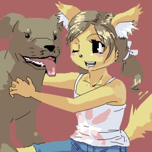Rating: Safe Score: 0 Tags: 1:1 5_fingers anthro banjies black_eyes black_nose blush bottomwear brown_hair canid canine canis cel_shading clothed clothing daww denim denim_clothing digital_media_(artwork) domestic_dog duo e621 female feral fingers flat_chested fur hair inner_ear_fluff low_res male mammal nude oekaki one_eye_closed ponytail quadruped raised_tail shaded shirt shorts simple_background sitting smile spaghetti_strap tail tan_body tan_fur tank_top tongue tongue_out topwear tuft white_body white_fur wink young young_anthro young_female User: bunchy7s