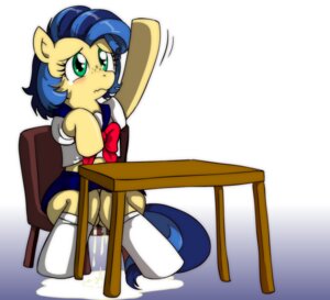 Rating: Questionable Score: 0 Tags: blue_hair bodily_fluids clothing desk e621 earth_pony embarrassed equid equine fan_character female feral footwear furniture hair hasbro horse lactating legwear mammal milk milky_way_(flash_equestria) my_little_pony p.chronos pony socks solo table tail User: bunchy7s