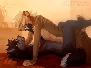 Rating: Questionable Score: 0 Tags: 2014 after_kiss ambiguous_penetration anthro bed black_hair blonde_hair blue_eyes bodily_fluids breasts canid canine convenient_censorship digital_media_(artwork) duo e621 ear_piercing ear_ring enfield eye_contact f-r95 falla_(f-r95) fangs felid female female/female fox from_front_position fur furniture hair hioshiru hioshiru_(character) indoor_nudity indoor_sex inside kissing looking_at_another looking_at_partner lying mammal missionary_position nude on_back on_bed penetration piercing prehistoric_species purple_eyes red_bedding ring_piercing saber-toothed_tiger sabertooth_(anatomy) saliva sex striped_body striped_fur stripes teeth User: bunchy7s
