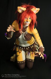 Rating: Safe Score: 0 Tags: anthro blue_eyes bodypaint clothed clothing cosplay e621 ear_piercing feathers felid female grandfathered_content hair leather mammal painted_markings pantherine piercing real red_hair skimpy solo stripes tiger tribal tribal_clothing yurikocosplay User: bunchy7s