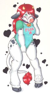 Rating: Safe Score: 0 Tags: anthro biped blue_eyes blush bovid bovine breasts cattle collar covering covering_self cowbell dairy_cattle e621 embarrassed english_text eyewear female food glasses hair heart_symbol holstein_friesian_cattle hush-a-bye knock-kneed mammal meat pork red_hair smile solo standing tail tail_tuft text tsumoo tuft wide_hips User: bunchy7s