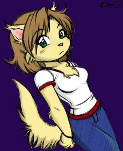 Rating: Safe Score: 0 Tags: 2011 anthro blue_background bracelet chest_tuft clothing damnevildog e621 female fur green_eyes jewelry mai_(christopherlee) signature simple_background solo tail tuft User: bunchy7s