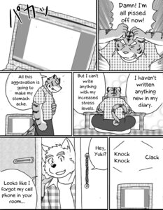 Rating: Safe Score: 0 Tags: anthro canid canine canis comic computer countershading dialogue digital_media_(artwork) domestic_dog duo e621 electronics english_text felid fruitz greyscale hard_translated laptop male mammal monochrome pantherine solo_focus tail text third-party_edit tiger translated translation_edit User: bunchy7s