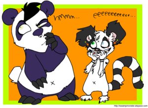 Rating: Safe Score: 0 Tags: anthro bear duo e621 facial_piercing female giant_panda glamfur heterochromia hybrid lemur male mammal nose_piercing nose_ring piercing primate ring-tailed_lemur ring_piercing septum_piercing strepsirrhine tail zeriara zeriara_(character) User: bunchy7s