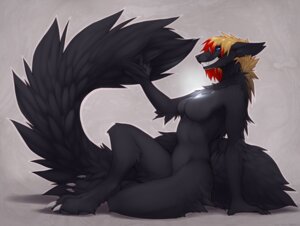 Rating: Safe Score: 0 Tags: 2011 anthro arc_reactor big_tail biped black_body black_fur blue_eyes breasts canid canine canis claws digital_media_(artwork) e621 ear_piercing eyewear female fleki_(character) fur glasses hair huge_tail jewelry ke'ra keranid keranidae mammal multicolored_hair necklace orange_hair piercing pinup pose red_hair simple_background sitting solo tail teeth toe_claws two_tone_hair wolf wolfy-nail User: bunchy7s