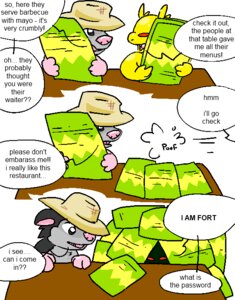 Rating: Safe Score: 0 Tags: aliasing american_opossum anthro argon_vile bamga clothing comic dialogue digital_media_(artwork) duo e621 english_text fur gaius_(argon_vile) grey_body grey_fur hat headgear headwear male mammal marsupial multiple_scenes red_eyes reptile scalie text turtle virginia_opossum wereturtle yellow_body User: bunchy7s